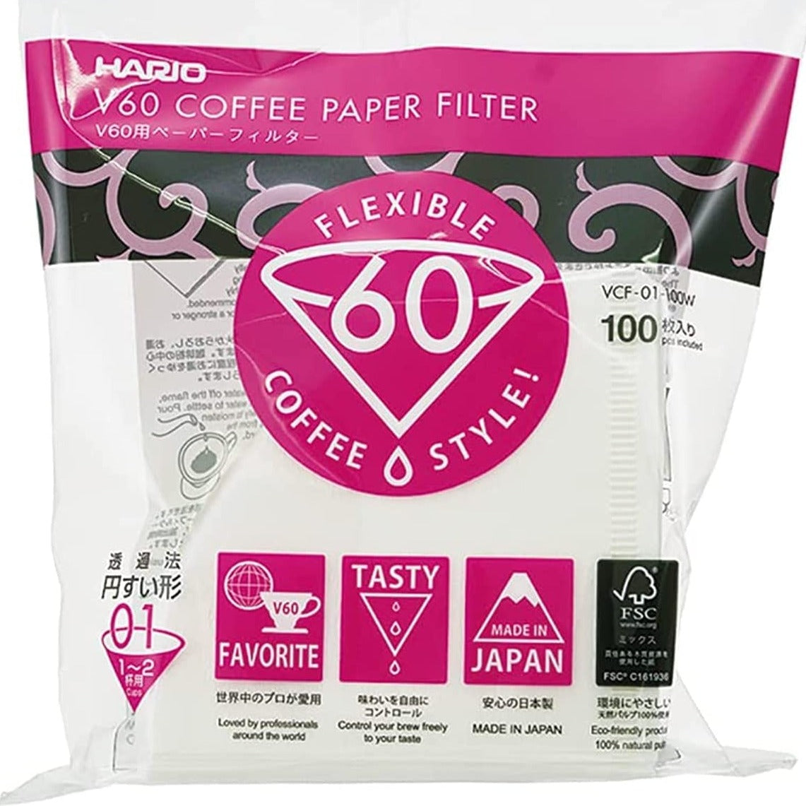 Hario V60 01 Dripper Filtresi (100 adet)